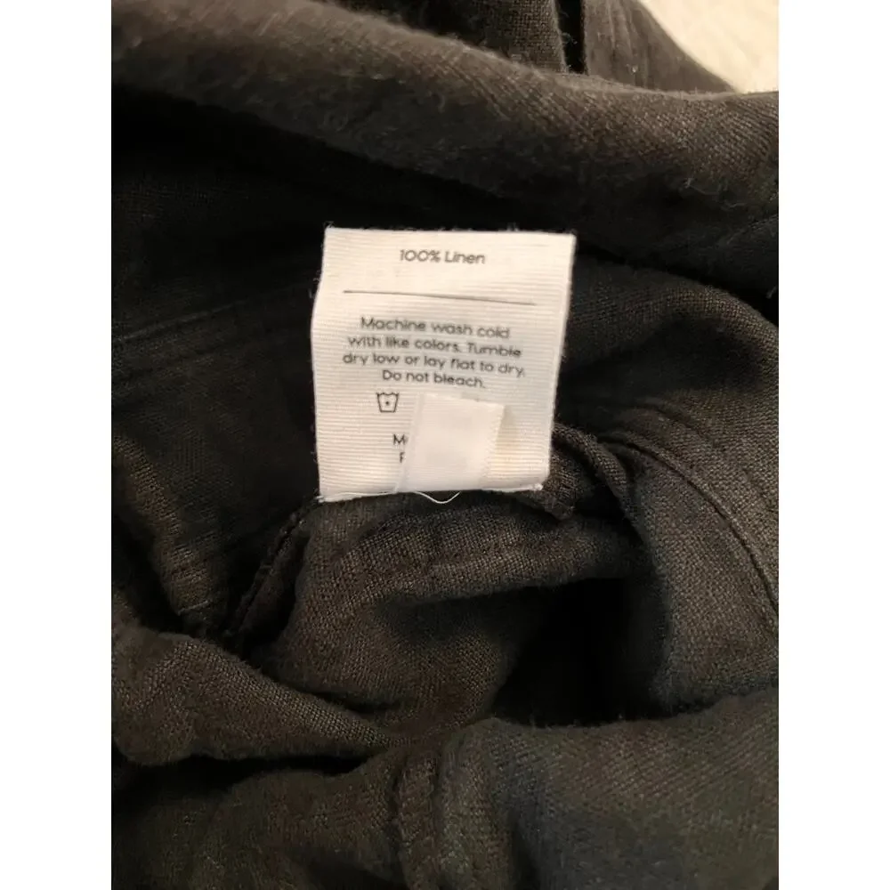 NEW MATE THE LABEL Long Sleeve 100% Linen Jumpsuit - Jet Black SIZE S - Picture 9 of 13